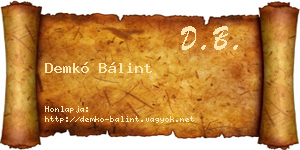 Demkó Bálint névjegykártya
