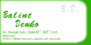 balint demko business card